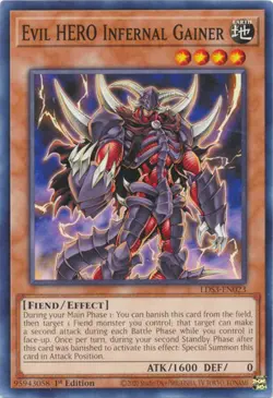 YUGIOH TCG Legendary Duelist S3 - Evil Hero Infernal Gainer LDS3-EN023 - Image 1