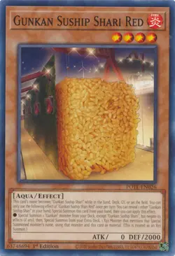 YUGIOH TCG Power of the Elements - Gunkan Suship Shari Red POTE-EN026 - Image 1