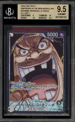 One Piece CCG Marshall.D.Teach Emperors/New World JPN Alt Art OP09-081 BGS 9.5 - Image 1