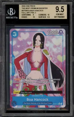 One Piece CCG Boa Hancock Best Premium Booster Full Art Foil ST03-013 BGS 9.5 - Image 1