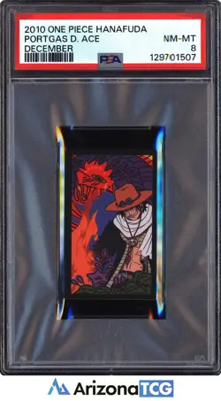 One Piece 2010 Portgas D. Ace December One Piece Hanafuda PSA 8 - Image 1