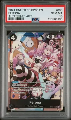 2024 ONE PIECE OP06-WINGS OF THE CAPTAIN #093 PERONA ALTERNATE ART PSA 10 - Image 1