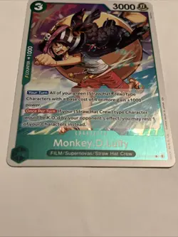 Monkey D. Luffy Rare (R) OP14-034 The Azure Sea's Seven English Foil - Image 3