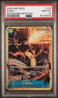 2023 ONE PIECE OP05-AWAKENING OF THE NEW ERA #118 KAIDO PSA 10 - Image 1