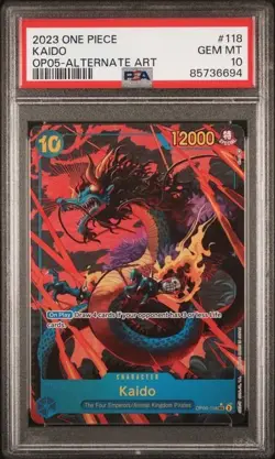 PSA 10 Kaido OP05-118 (Alternate Art) 2023 One Piece (Gem Mint 10) - Image 1