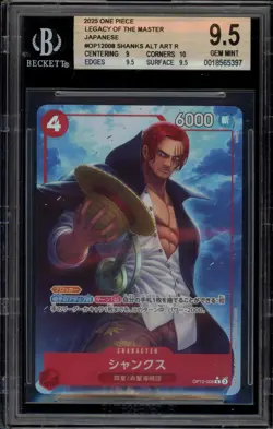 One Piece CCG Shanks Legacy of the Master Japanese Alt Art OP12-008 BGS 9.5 - Image 1