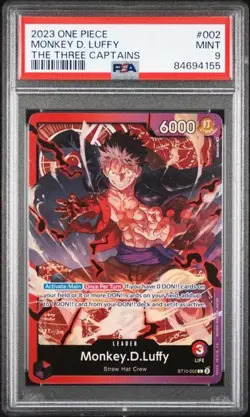 2023 ONE PIECE ULTRA DECK ST10-THE THREE CAPTAINS #002 MONKEY D. LUFFY PSA 9 - Image 1