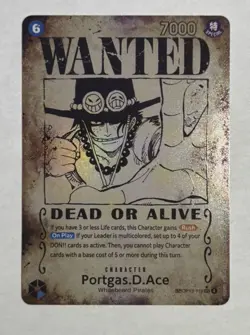 One Piece TCG Portgas. D. Ace Wanted Poster OP13-119 ERROR MINT - Image 1