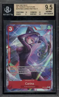 One Piece CCG Carina 500 Years in the Future Par Foil OP07-005 BGS 9.5 - Image 1