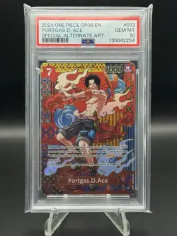 PSA 10 Portgas D. Ace Alternate Art (SP) OP02-013, Two Legends, One Piece 2024 - Image 1