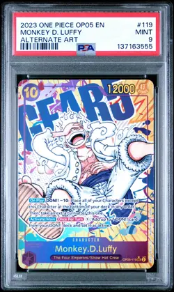 2023 ONE PIECE OP05-AWAKENING OF THE NEW ERA ALTERNATE ART MONKEY D. LUFFY PSA 9 - Image 1