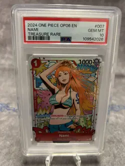 2024 ONE PIECE OP06-WINGS OF THE CAPTAIN TREASURE RARE #007 NAMI PSA 10 - Image 1