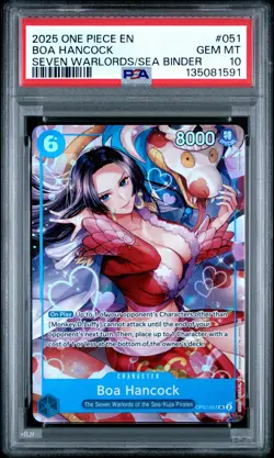 2025 ONE PIECE SEVEN WARLORDS OF THE SEA BINDER SET #051 BOA HANCOCK PSA 10 - Image 1
