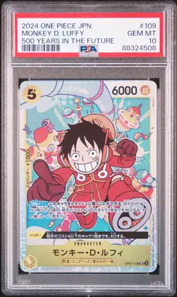 2024 ONE PIECE JPN OP07-500 YEARS IN THE FUTURE #109 MONKEY D. LUFFY PSA 10 - Image 1