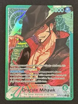 One Piece TCG OP14-020 Dracule Mihawk Leader Alt Art AA Card Game CCG English - Image 1