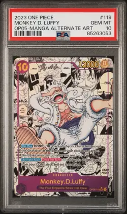 One Piece CCG Monkey.D.Luffy Manga Alternate Art OP05-119 PSA 10 Gem Mint - Image 1
