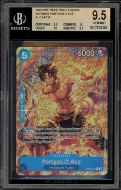 One Piece CCG Portgas.D.Ace Two Legends Alternate Art OP08-052 BGS 9.5 - Image 1