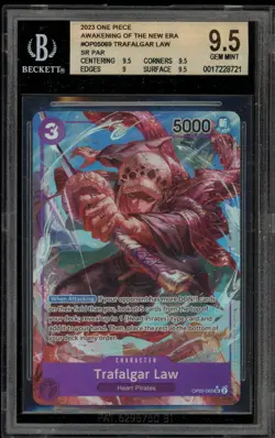 One Piece CCG Trafalgar Law Awakening of the New Era SR PAR OP05-069 BGS 9.5 - Image 1