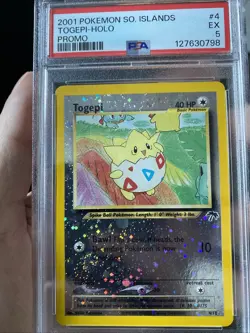 Pokemon Togepi Reverse Holo Card Southern Islands 4 Promo PSA 5 Perfect Swirl 🌀 - Image 1