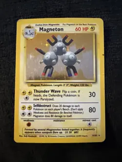 Holo Magneton 9/102 LP Rare 1999 Base Set Pokemon Card - Image 1