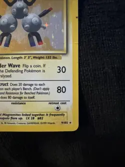 Holo Magneton 9/102 LP Rare 1999 Base Set Pokemon Card - Image 3