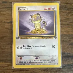 First Edition Meowth 56/64 - Jungle - Near Mint - Vintage 1999 Pokemon Card - Image 1