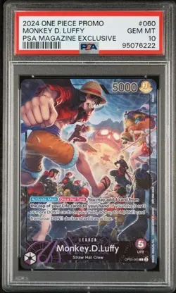 Monkey.D.Luffy (PSA Magazine) OP05-060 One Piece Promotion Cards Foil PSA 10 - Image 1