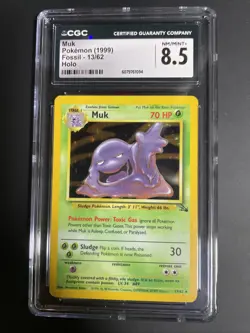 CGC 8.5 Muk 1999 Fossil 13/62 Holo Pokemon Card - Image 1