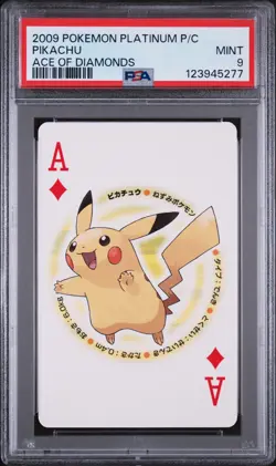 2009 POKEMON PLATINUM VERSION PLAYING CARDS ACE OF DIAMONDS PIKACHU PSA 9 - Image 1