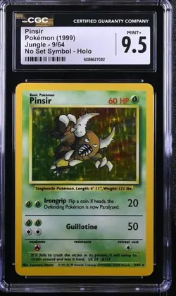 CGC 9.5 MINT Pinsir 1999 Jungle 25/64 Pokemon Card *NO SET SYMBOL* - Image 1