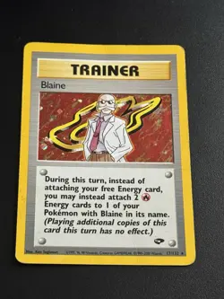 Blaine Holo Trainer 17/132 Gym Challenge Pokemon Card - Image 1