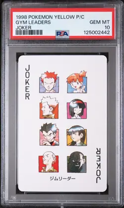 1998 POKEMON YELLOW VERSION PLAYING CARDS JOKER GYM LEADERS PSA 10 - Image 1