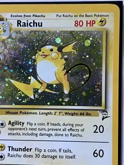 Raichu 16/130 Base Set 2 Swirl Holo Rare Pokemon Card TCG #4 - Image 4