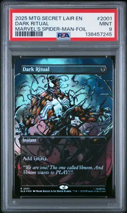 2025 MTG SECRET LAIR DROP COLORS-FOIL #2001 DARK RITUAL PSA 9 - Image 1