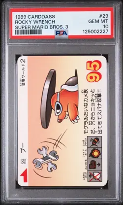 1989 CARDDASS SUPER MARIO BROS. 3 #29 ROCKY WRENCH PSA 10 - Image 1