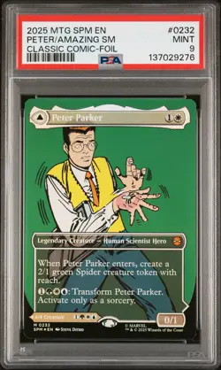 2025 MTG MARVEL'S SPIDER-MAN #0232 AMAZING SPIDER-MAN/PETER PARKER PSA 9 - Image 1