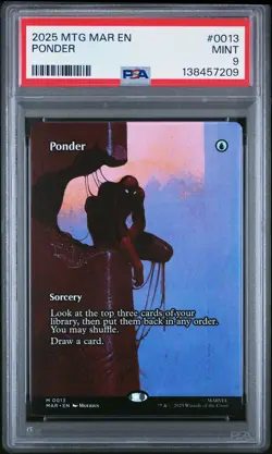 2025 MTG MARVEL'S SPIDER-MAN: SOURCE MATERIAL #0013 PONDER PSA 9 - Image 1