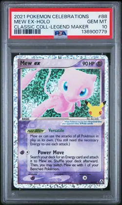 2021 POKEMON CELEBRATIONS CLASSIC COLLECTION #88 MEW EX-HOLO PSA 10 - Image 1