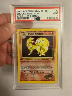 2000 Pokemon 1st Edition Brock’s Ninetales Holo Rare Gym Challenge 3/132 PSA 9! - Image 1