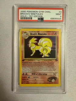 2000 Pokemon 1st Edition Brock’s Ninetales Holo Rare Gym Challenge 3/132 PSA 9! - Image 2