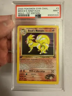 2000 Pokemon 1st Edition Brock’s Ninetales Holo Rare Gym Challenge 3/132 PSA 9! - Image 3