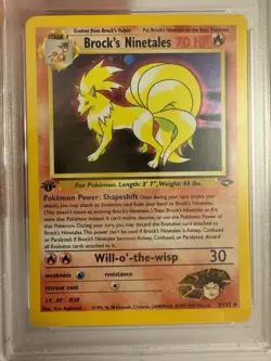 2000 Pokemon 1st Edition Brock’s Ninetales Holo Rare Gym Challenge 3/132 PSA 9! - Image 4