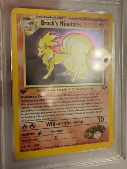 2000 Pokemon 1st Edition Brock’s Ninetales Holo Rare Gym Challenge 3/132 PSA 9! - Image 5