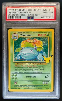 2021 Pokemon SWSH Celebrations Venusaur Classic Collection #15/102 PSA 10 - Image 1