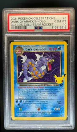 2021 Pokemon SWSH Celebrations Dark Gyarados Classic Collection #8/82 PSA 10 - Image 1