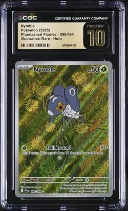 Pokemon Nymble (2025) Phantasmal Flames 096/094 CGC PRISTINE 10 - Image 1