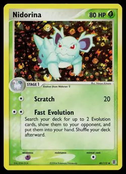 Pokemon Card - Nidorina FireRed & LeafGreen 40/112 Uncommon Reverse Holo - Image 1