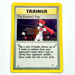 The Rocket's Trap 19/132 MINT Rare Holo Gym Heroes Vintage Pokemon TCG - Image 1