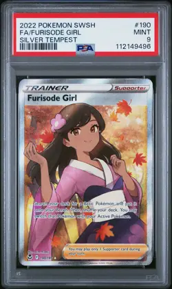 2022 POKEMON SWORD & SHIELD SILVER TEMPEST #190 FULL ART/FURISODE GIRL PSA 9 - Image 1