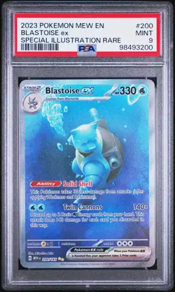 2023 POKEMON MEW EN-151 SPECIAL ILLUSTRATION RARE #200 BLASTOISE EX PSA 9 - Image 1